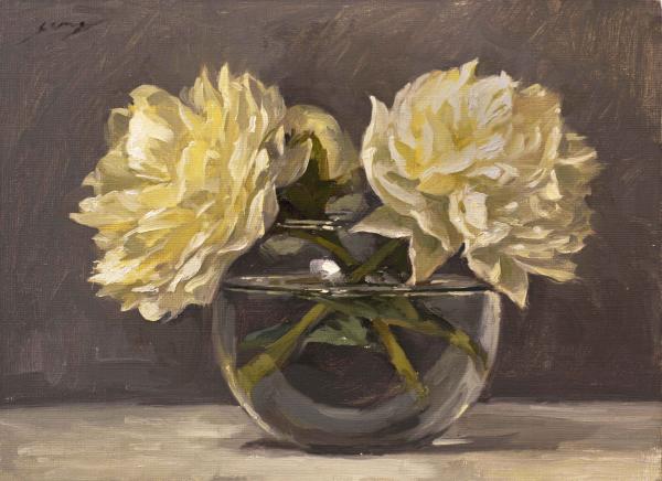Study of White Peonies (framed)