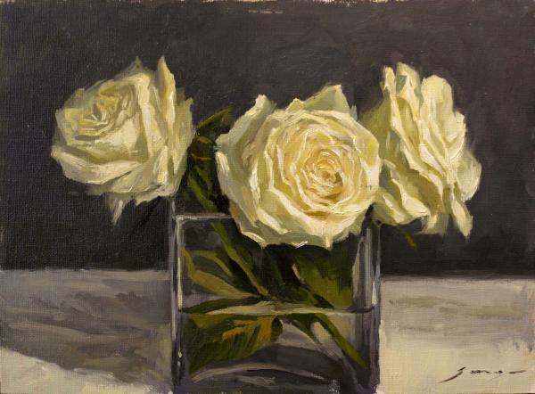 Study of White Roses (framed)